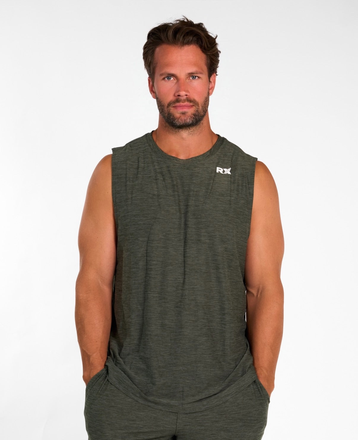 Core Tank Top Olive Night-1