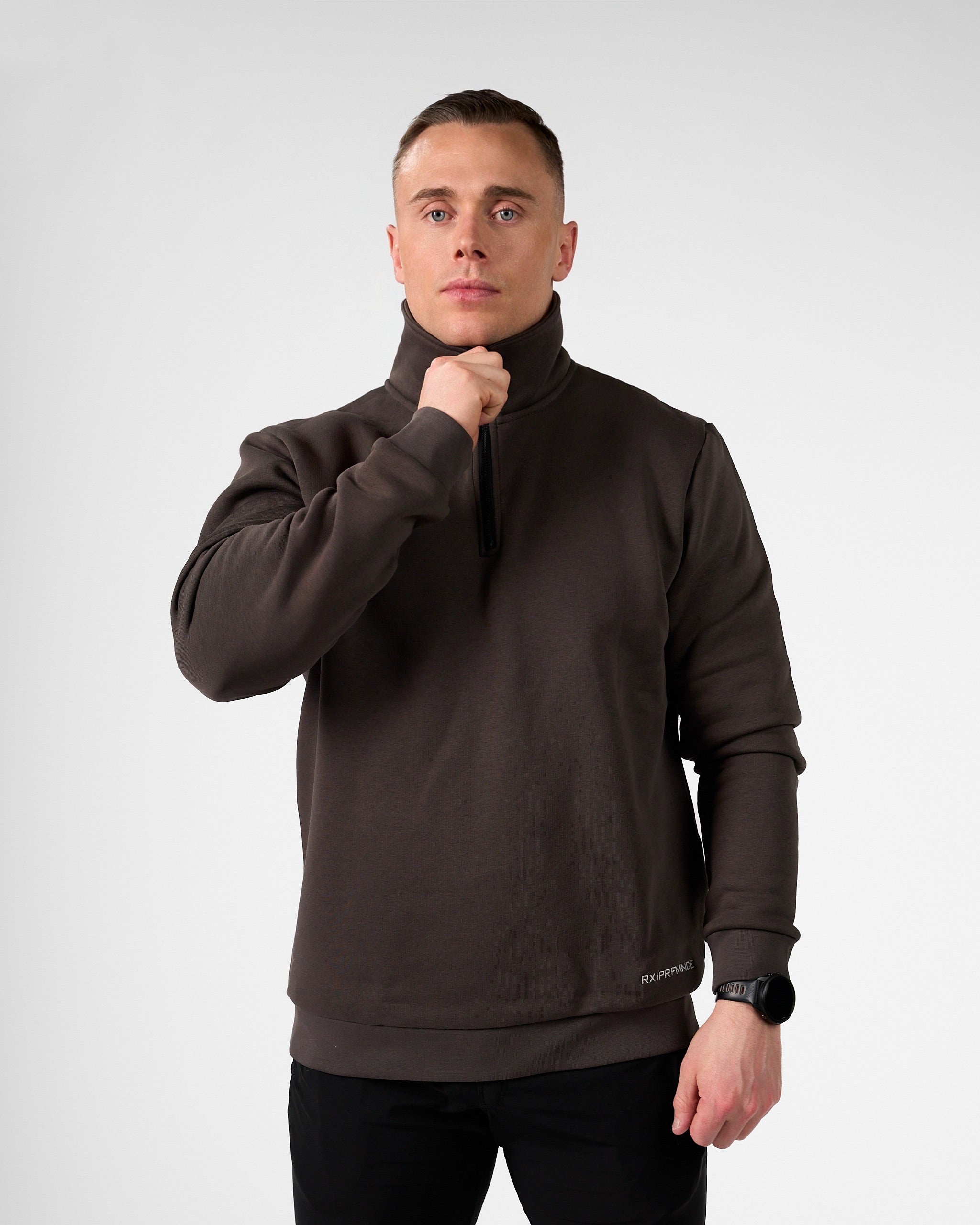 Essential Halfzip Sweater Terra Brown-3