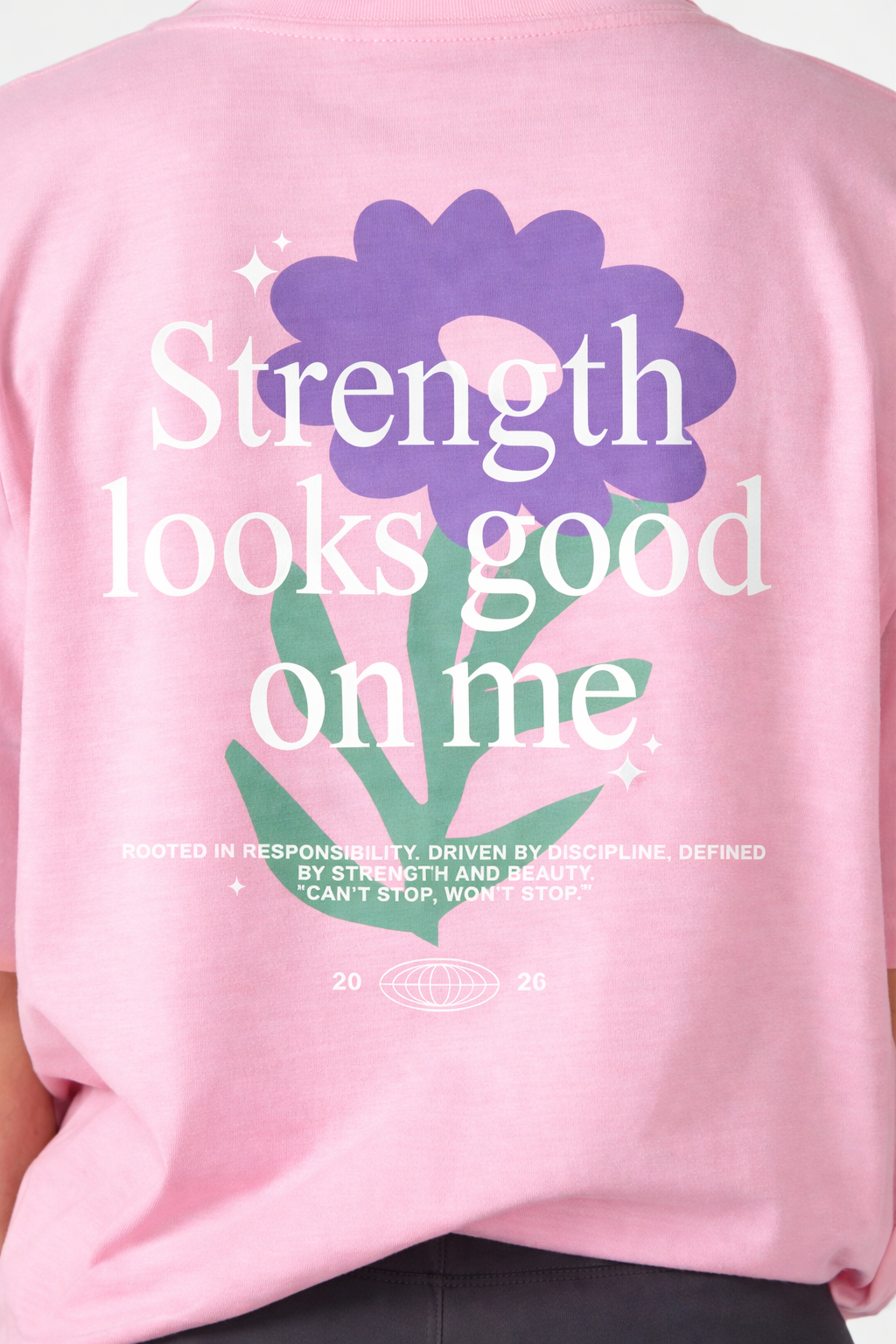 Strength Looks Good Tee Blossom Pink-4